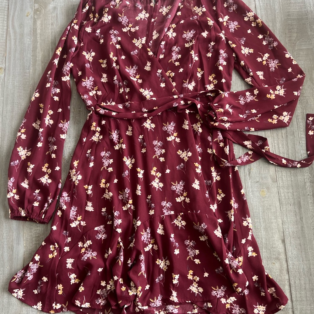 Floral Burgundy Dress